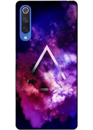Силиконовый чехол бампер для def xiaomi mi 9 se book case gray se с рисунком космос