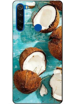 Силиконовый чехол бампер для xiaomi redmi note 8t с рисунком кокосы