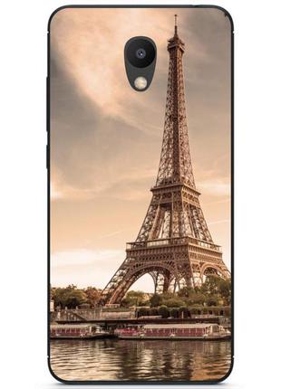 Силиконовая накладка для meizu m5 с рисунком эйфелева башня1 фото