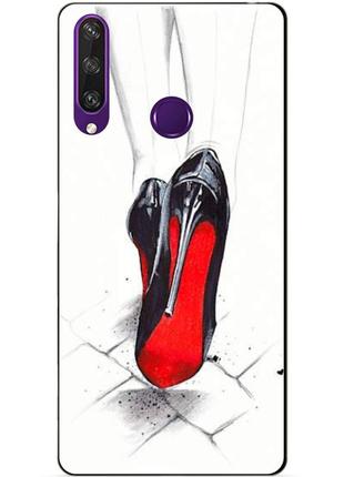 Силиконовый чехол бампер для huawei y6p с рисунком лабутены