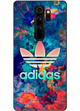 Бампер силиконовый чехол для xiaomi redmi note 8 pro с рисунком adidas краски