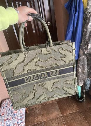 Сумка шоппер christian dior tote khaki