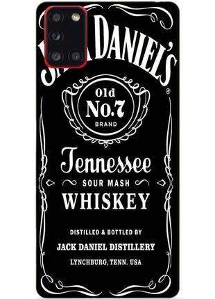 Силиконовый бампер чехол для samsung a31 с рисунком jack daniels