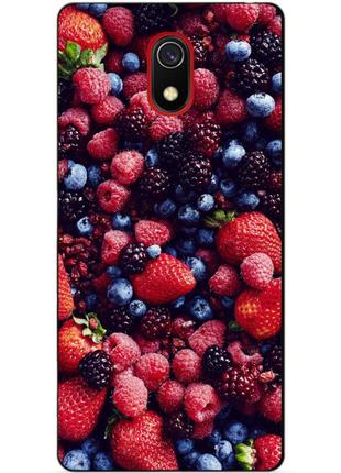 Бампер силиконовый чехол для xiaomi redmi 8a с рисунком ягоды