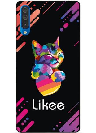 Силиконовый бампер чехол для samsung a50 с рисунком likee