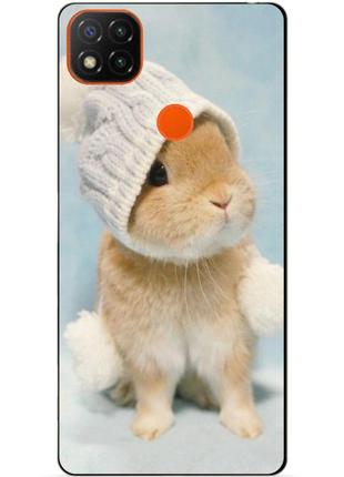 Силіконовий бампер чохол для Xiaomi redmi note 8t з малюнком зайчик в шапці