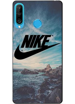Силиконовый бампер чехол для huawei p30 lite с рисунком nike