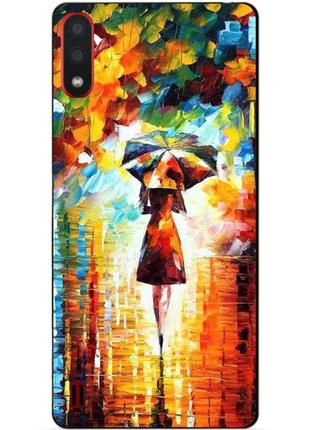 Силиконовый бампер чехол для samsung a01 galaxy a015f с рисунком прогулка