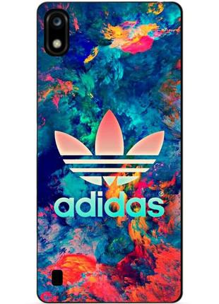 Силиконовый бампер чехол для zte blade a7 с рисунком adidas