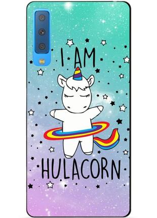Силиконовый бампер чехол для samsung a7 2018 galaxy a750 с рисунком единорог