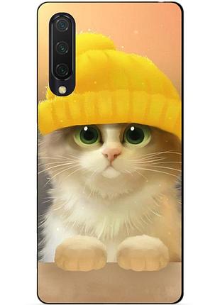 Силиконовый бампер чехол для xiaomi mi 9 lite с рисунком котик в шапочке