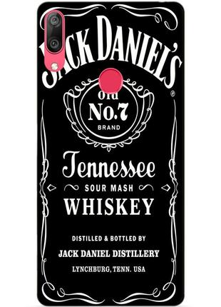 Бампер силиконовый для huawei y7 2019 с рисунком jack daniels