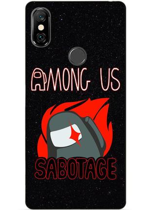 Силиконовый бампер чехол для xiaomi mi a2 lite с рисунком саботаж among us