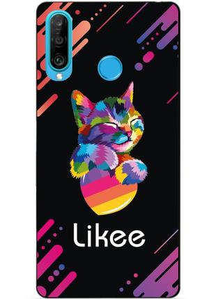 Силіконовий бампер чохол для huawei p30 lite з малюнком космічний лев