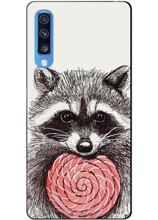 Чехол силиконовый для samsung a70 с рисунком енот