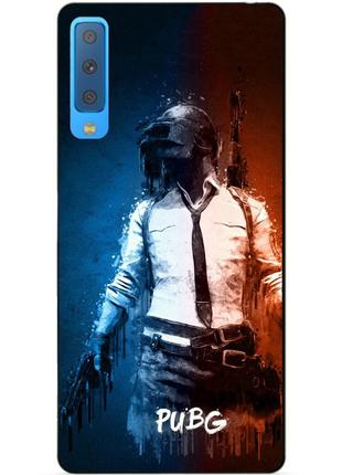 Силиконовый бампер чехол для samsung a7 2018 galaxy a750 с рисунком pubg