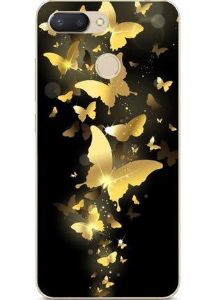 Силиконовый чехол для xiaomi mi 8 lite с рисунком золотые бабочки