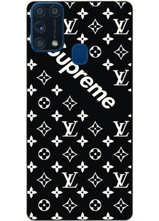 Силиконовый бампер чехол для samsung m31 galaxy m315f с рисунком supreme