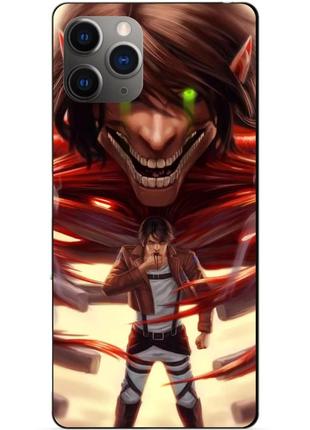 Силиконовый бампер чехол для iphone 11 pro с аниме attack on titan