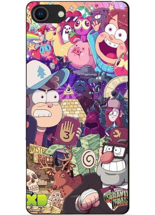 Силиконовый бампер чехол для iphone se 2020 с рисунком гравити фолз
