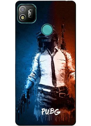 Силиконовый бампер чехол для tecno pop 4 с рисунком pubg