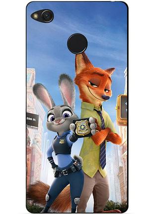 Силиконовый чехол бампер для xiaomi redmi 4x с рисунком зверополис