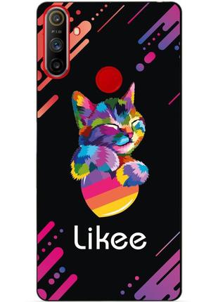 Силиконовый чехол бампер для realme c3 с рисунком likee