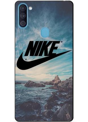 Силиконовый бампер чехол для samsung a11 с рисунком nike1 фото