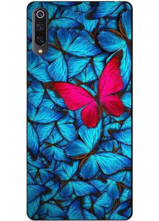 Силиконовый чехол бампер для xiaomi mi 9 с рисунком мотыльки