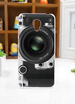 Чехол силиконовый бампер для meizu m3e с рисунком фотоаппарат