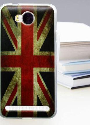 Силіконовий бампер чохол для huawei y3ii y3 2 з малюнком прапор британії1 фото