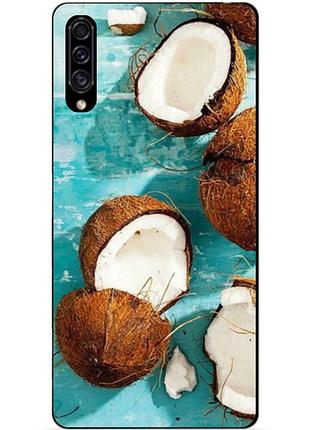 Силиконовый бампер чехол для samsung a30s 2019 galaxy a307f с рисунком кокосы