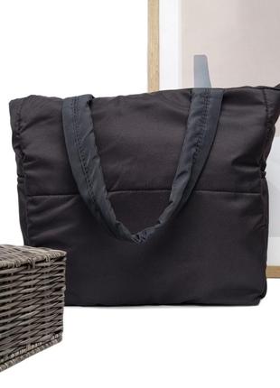Женская сумка-шоппер полиэстер черный арт.5-454 black msc туреччина