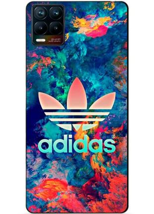 Силиконовый чехол бампер для realme 8 / 8 pro с рисунком adidas