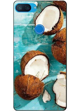 Силиконовый бампер чехол для xiaomi mi 8 lite с рисунком  кокосы
