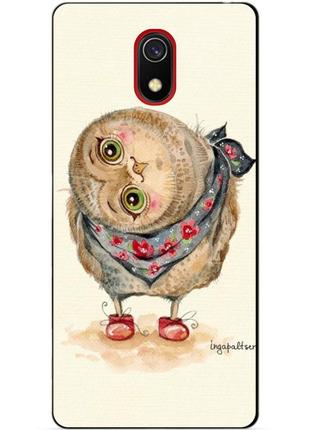 Бампер силиконовый чехол для xiaomi redmi 8a с рисунком совенок