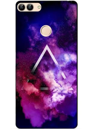 Силиконовый бампер чехол для huawei p smart с рисунком космос