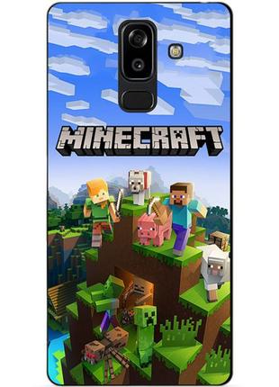 Силиконовый бампер чехол для samsung j8 / a6 plus с рисунком minecraft1 фото