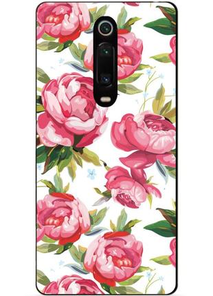 Чехол силиконовый для xiaomi mi 9t pro/k20/mi 9t pro/k20 pro с рисунком пионы