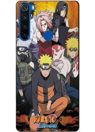 Силиконовый чехол бампер для xiaomi redmi note 8t с рисунком naruto аниме