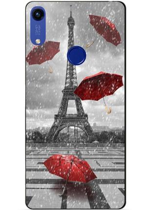 Бампер силиконовый чехол для huawei honor 8a с рисунком дождь в париже
