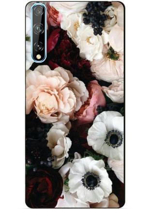 Силиконовый чехол бампер для huawei p smart s с рисунком маки