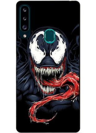 Силиконовый бампер чехол для samsung a20s 2019 galaxy a207f с рисунком venom