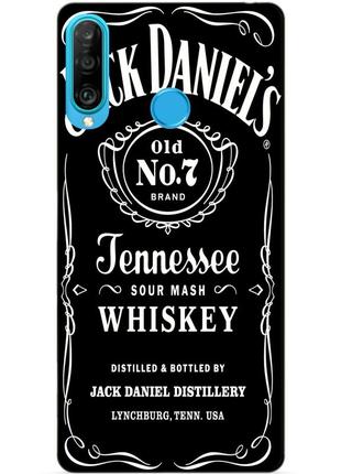 Силиконовый бампер чехол для huawei p30 lite с рисунком jack daniels