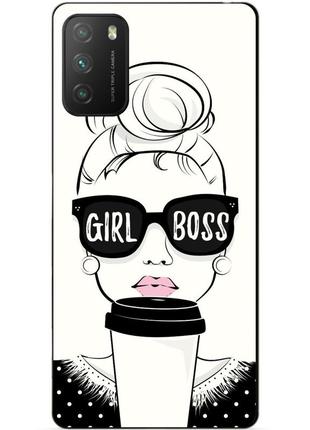 Силіконовий бампер чохол для xiaomi poco m3 з малюнком girl boss