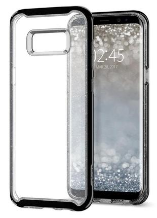 Чохол прозорий з блискітками spigen neo hybrid crystal glitter samsung galaxy s8 plus space quartz