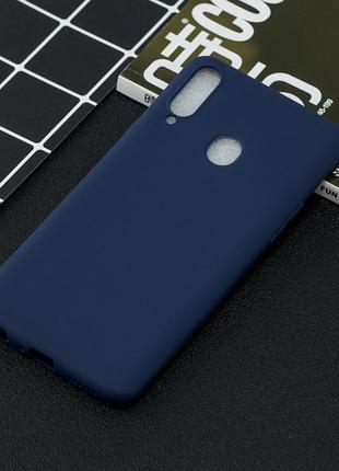 Чехол soft touch для tpu на samsung galaxy a10s a107f wolf (a107) силикон бампер темно-синий