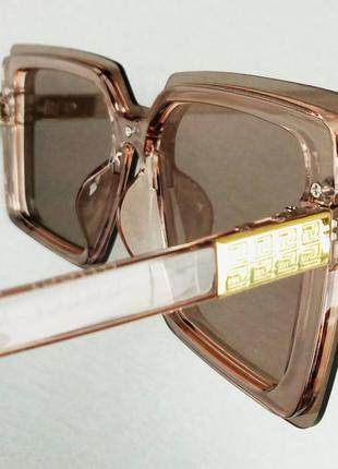 Gucci очки женские солнцезащитные большие коричневые8 фото