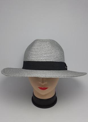 Капелюх жіночий пляжний gucci, срібло 56-57.2 фото