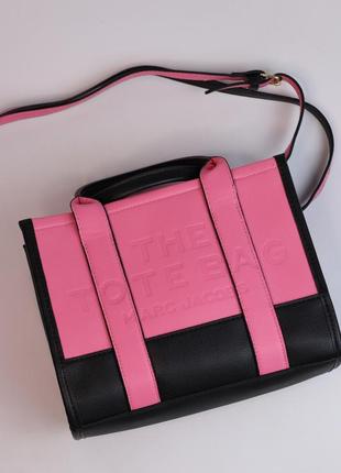 Женская сумка marc jacobs black/pink, женская сумка, марк джейкобс, цвет - черный/розовый